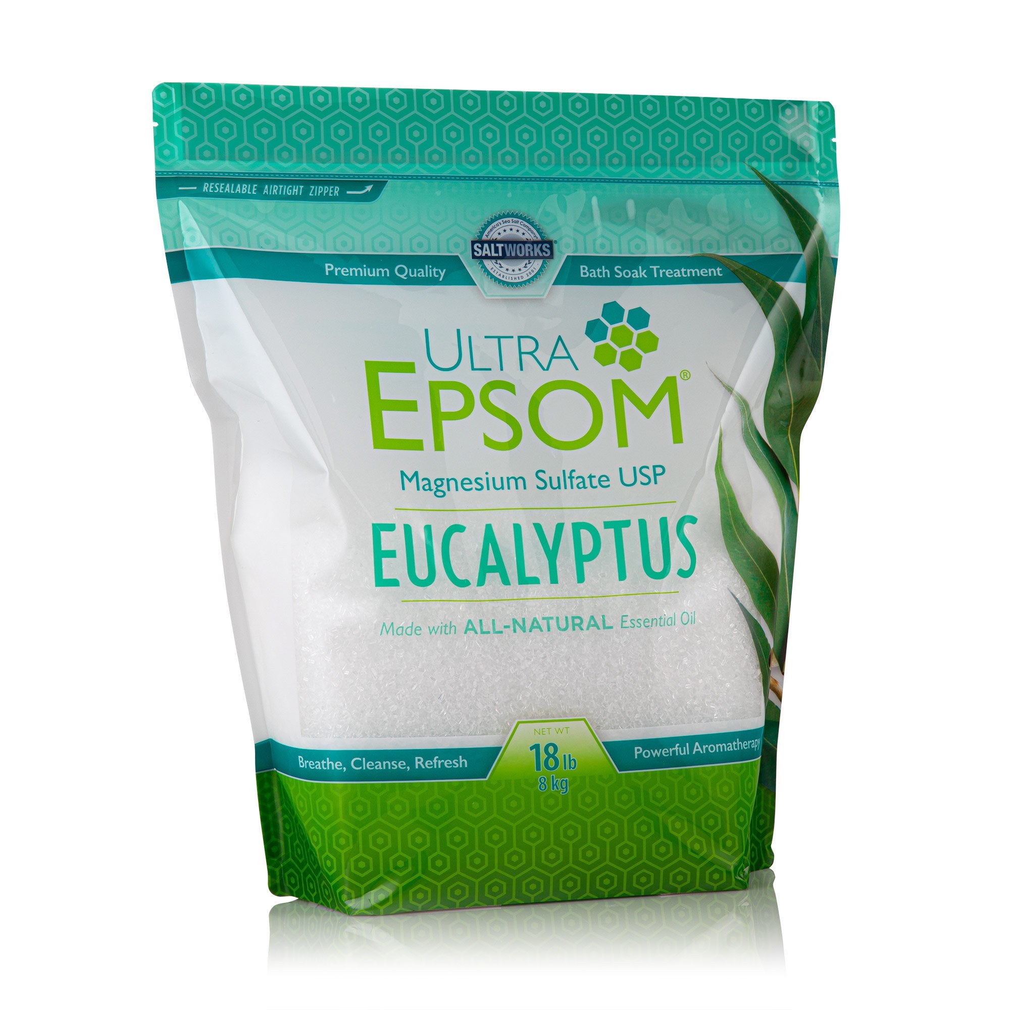 Eucalyptus Ultra Epsom® Bath Salt Scented USP Grade Bath Salt
