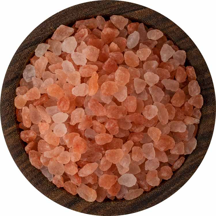 Bowl of coarse grain Himalayan salt