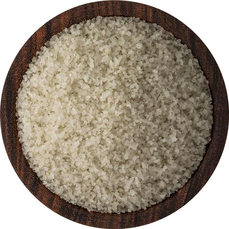 Bowl of grey salt