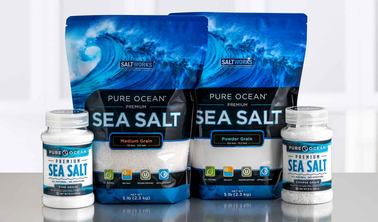 Pure Ocean Sea Salt bags and jars