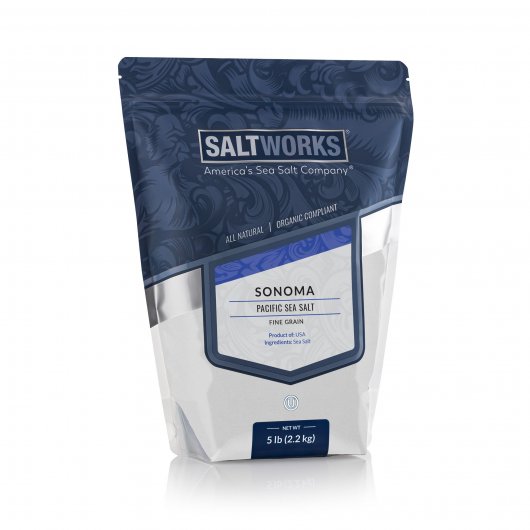 Fine grain premium Pacific bath salt by Sonoma in a 5 lb bag