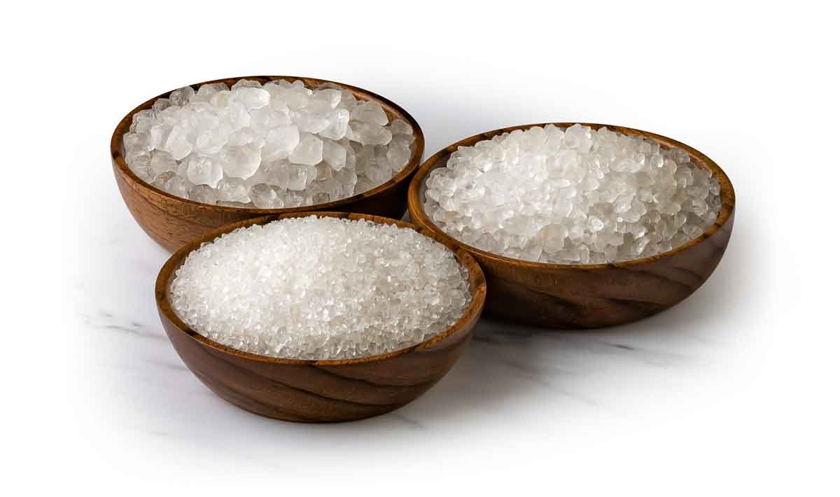 BokekÂ® Dead Sea salts in wood bowls