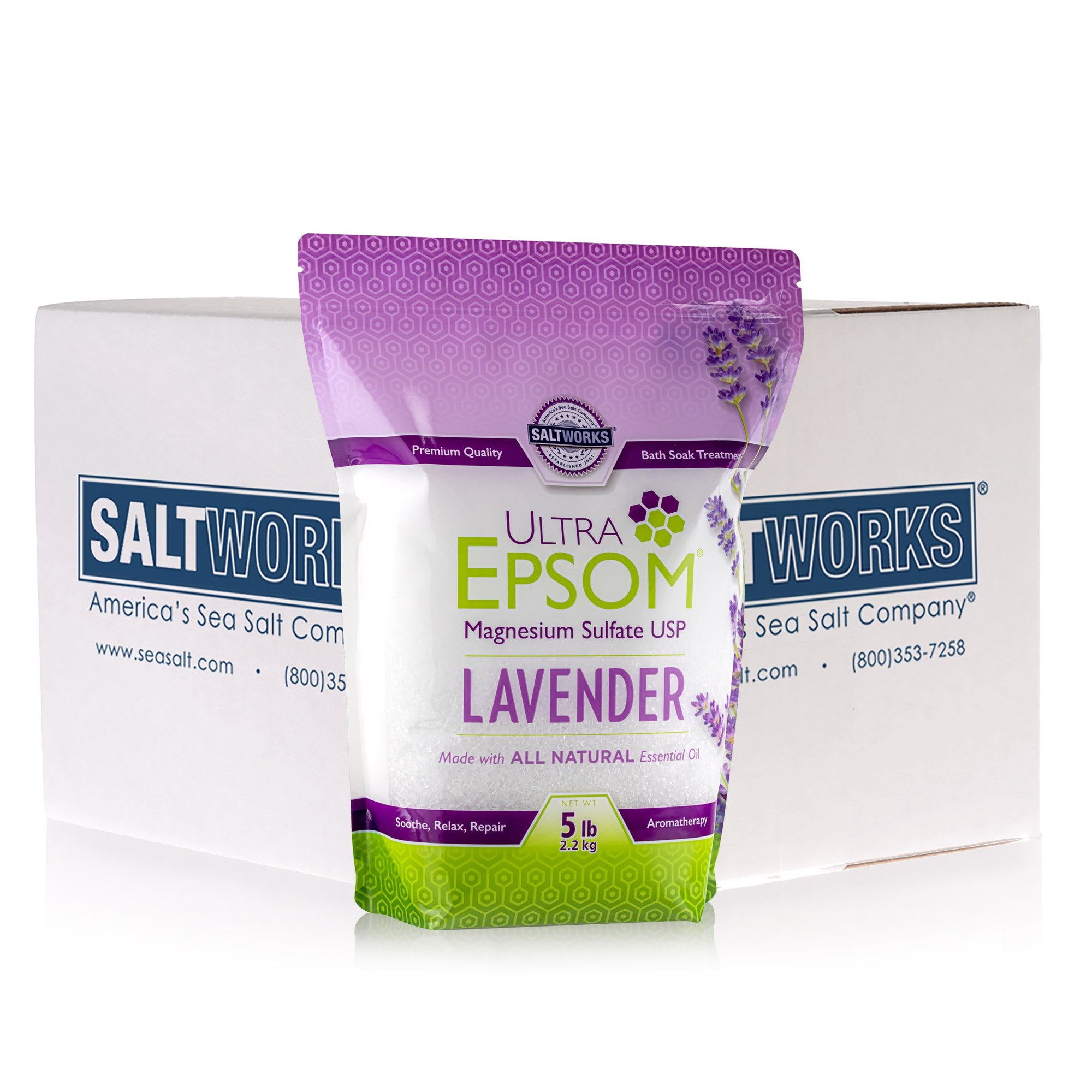 Lavender Ultra Epsom® Bath Salt Scented USP Grade Bath Salt (Wholesale)