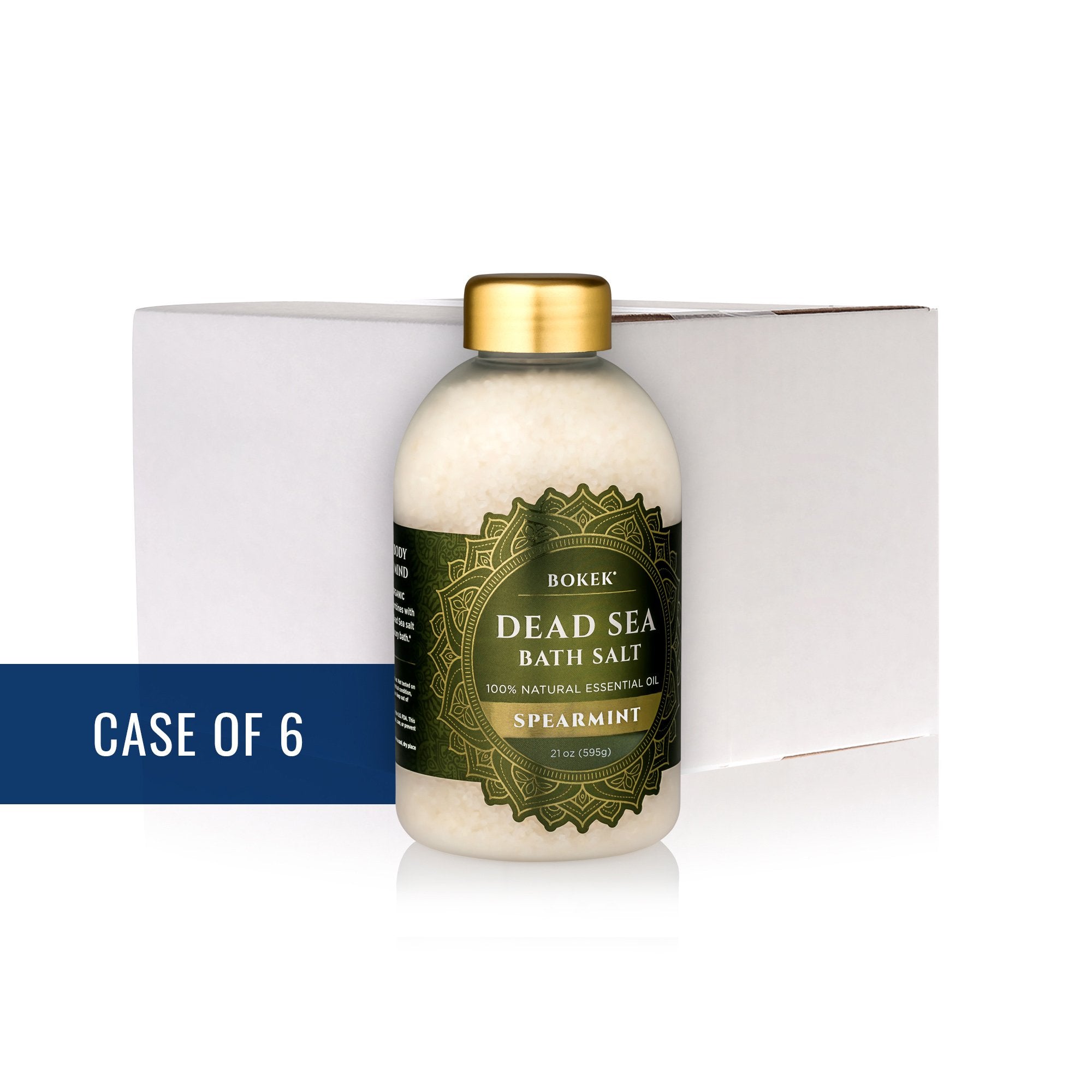 Spearmint Dead Sea Bath Salt Cases Spearmint Bath Salts | Bokek® Scented Bath Salt (Wholesale)