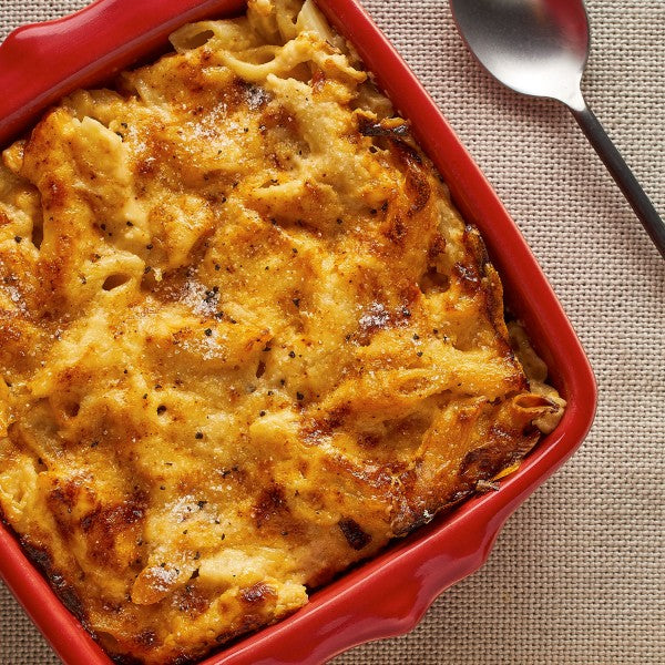 Mac and cheese with black truffle salt