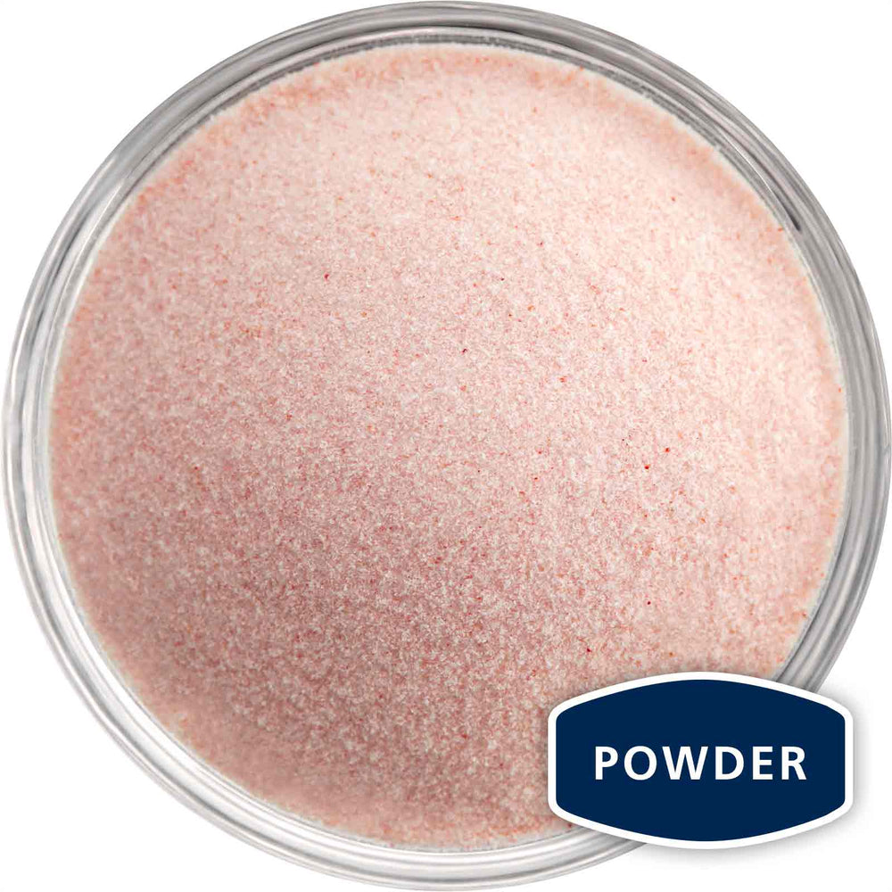 Bowl of powder grain Himalayan salt
