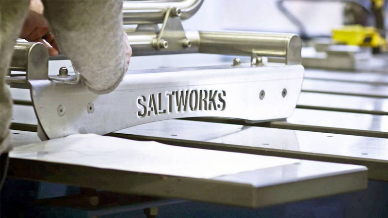 A person operating SaltWorks machinery