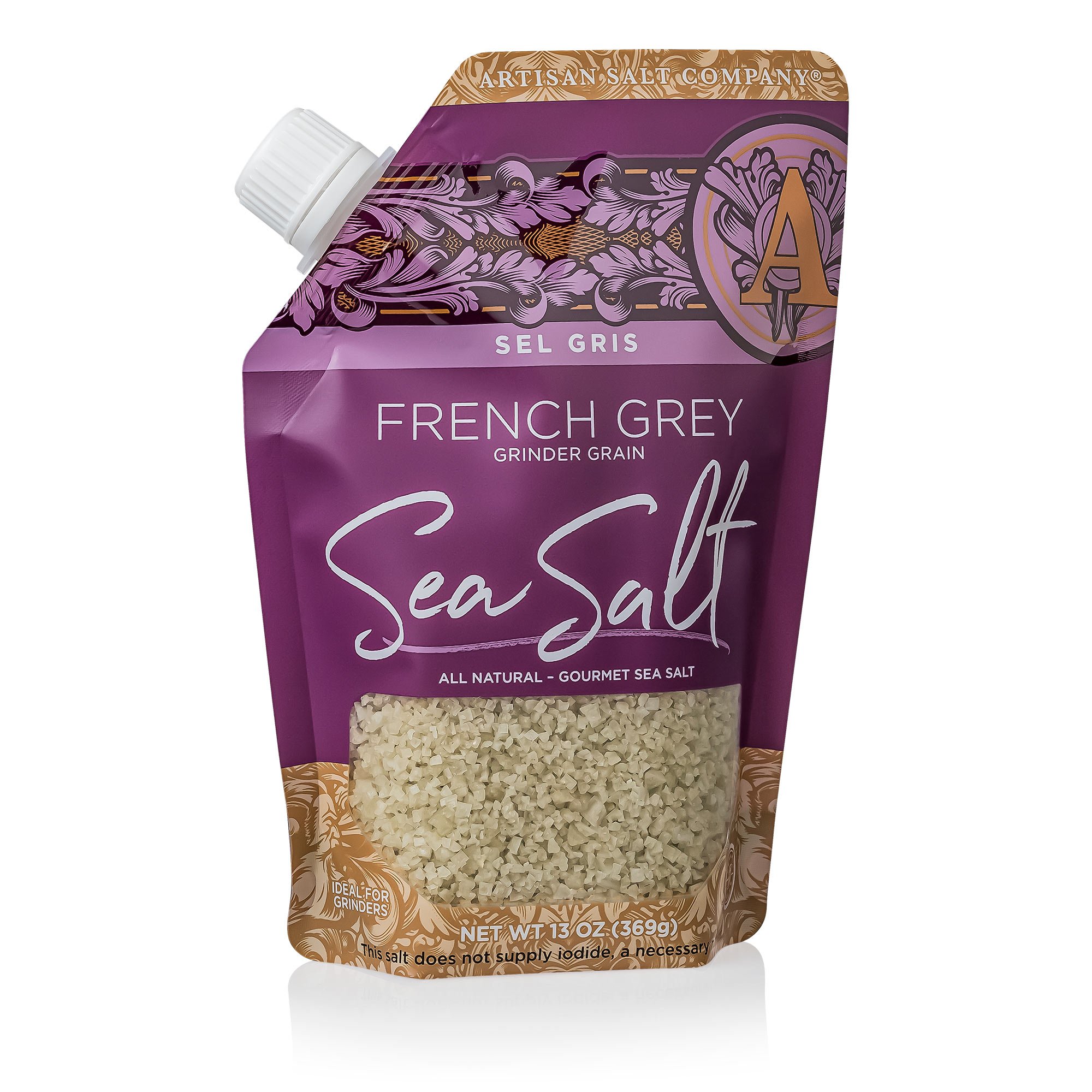 Sel Gris French Grey Sea Salt (Grinder Grain) Pour Spout Pouch