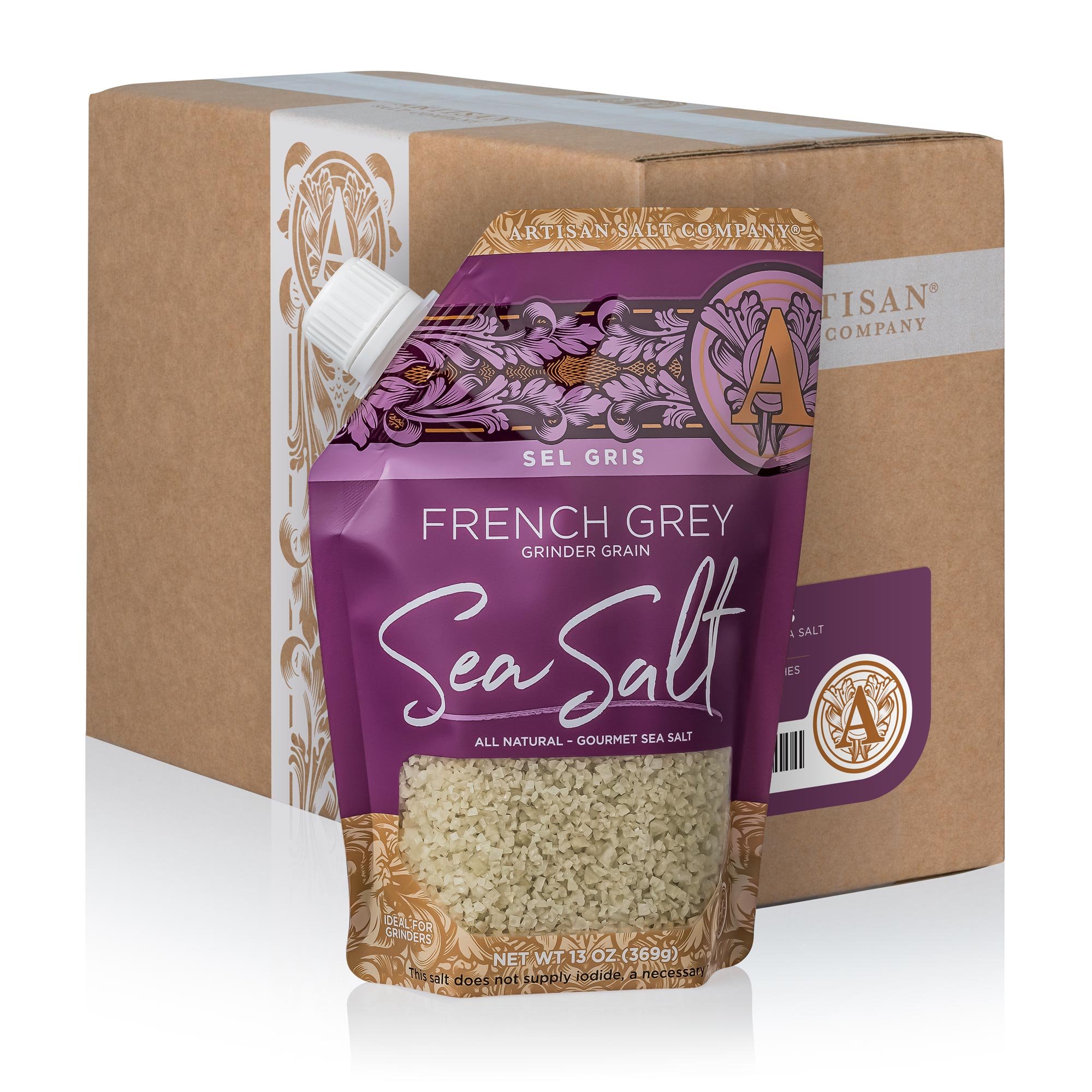 Sel Gris French Grey Sea Salt (Grinder Grain) Pour Spout Pouch