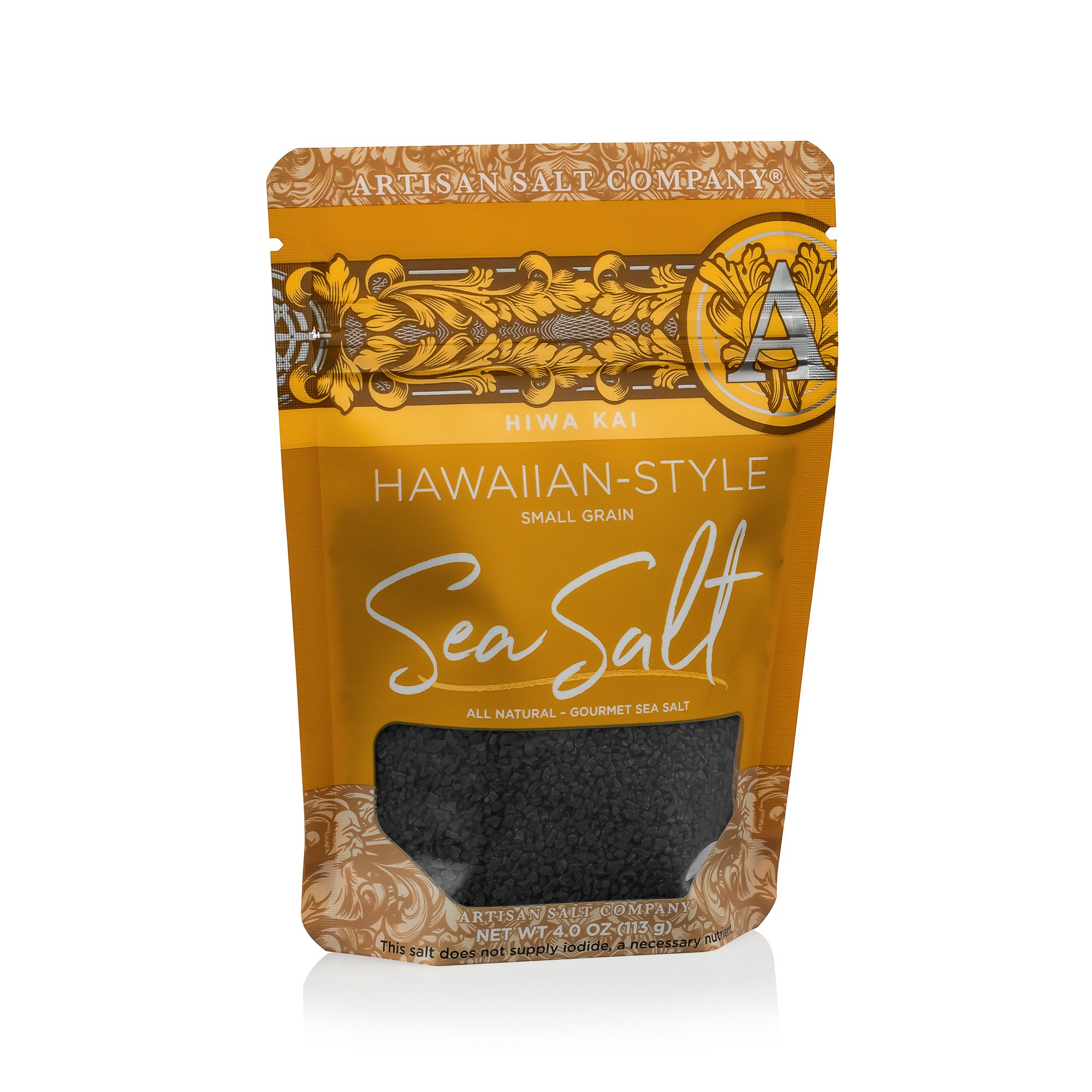 Hiwa Kai Black Sea Salt (Small Grain) - 4 oz Zip Top Pouch