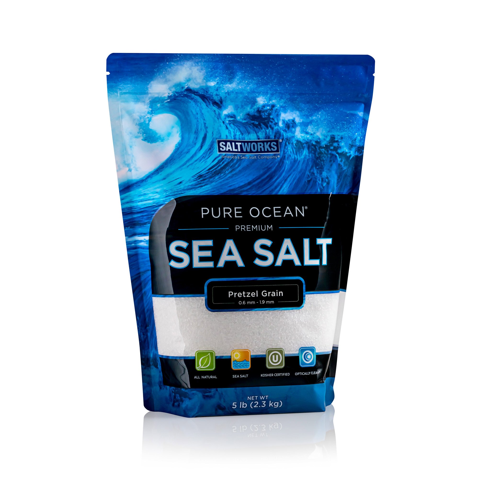 Pure Ocean® Sea Salt Bulk (Pretzel Grain) 5 lb Bag SaltWorks®