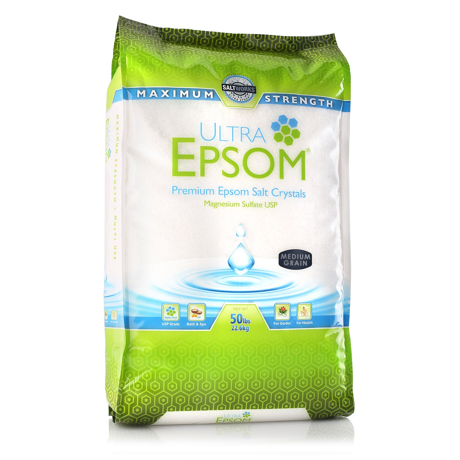 Ultra Epsom® Premium Bath Salt Bulk (Medium Grain) 50 lb Bag SaltWorks®