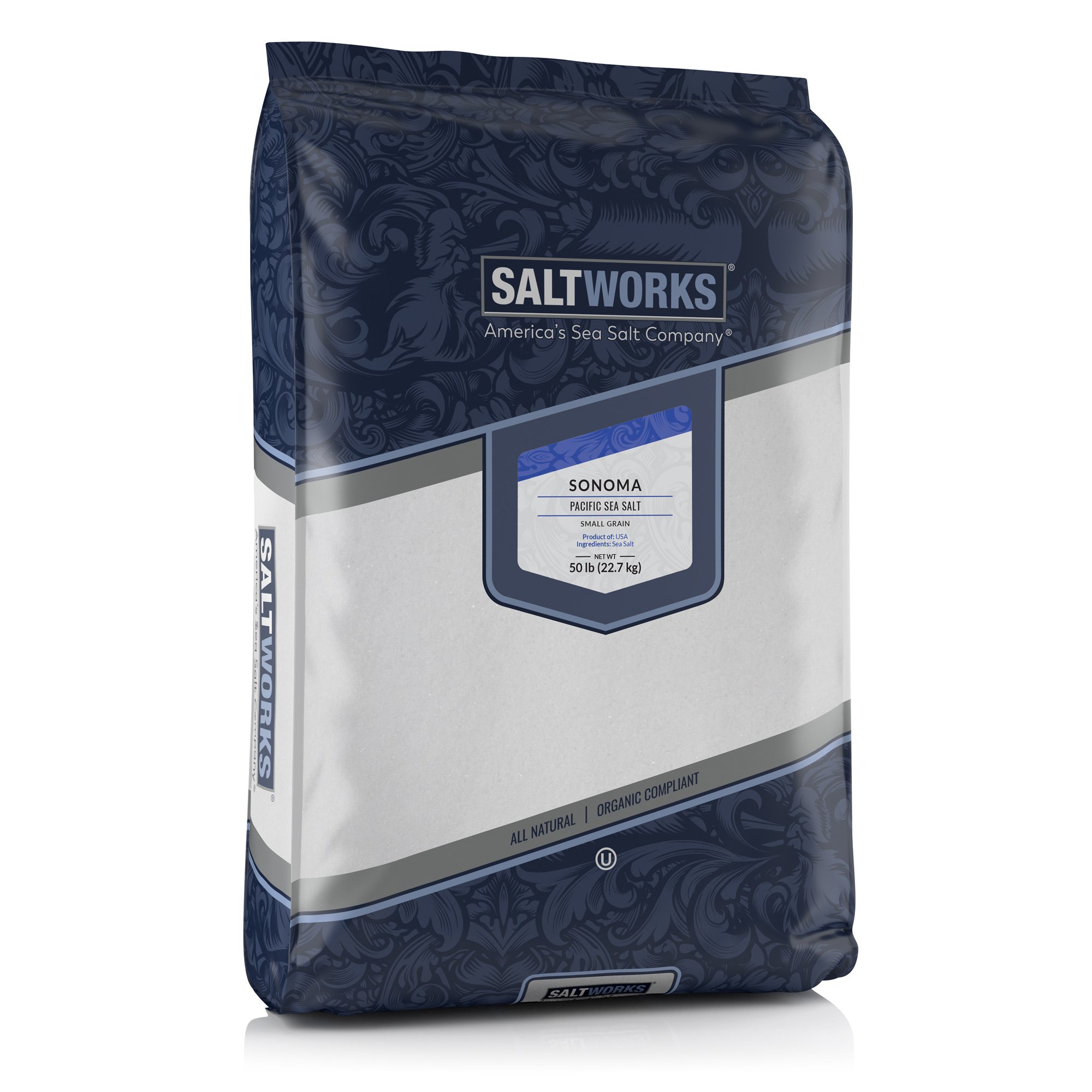 Sonoma Pacific Sea Salt Bulk (Small Grain) 50 lb Bag SaltWorks®